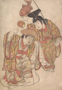 Boys Maquerading as Daikoku and Ebisu, ca. 1780. av Kitao Shigemasa