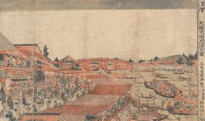 Landskap, viser vannfestival med lykter, sent på 1700-tallet – begynnelsen av 1800-tallet. av Kitao Shigemasa