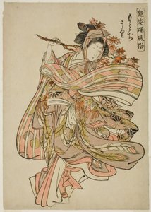 Ser på Maple Leaves (Momijigari), fra serien "Dance Customs of Captivating Figures (Adesugata odori fuzoku)" av Kitao Shigemasa