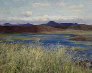 Jær landscape (Landscape from Jæren) (oil on canvas)