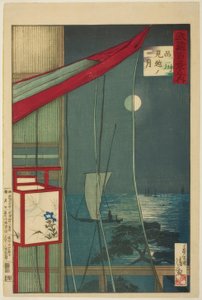 De r Gate d Jen laget ts von Shinagawa (med Shinagawa Mikoshi) Match s de r Serie "In minutes RT at night vision ch store r P Rovin z Musashi (out of Musashi 100 views)"