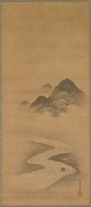 Minamoto no Nakakuni besøker Lady Kogō av Kiyohara Yukinobu