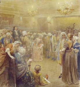 Forsamlingen på den tiden av Peter I av Klavdiy Vasilievich Lebedev
