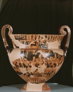 Francois-vasen, laget av Ergotimos (fl.575-560 f.Kr.) ca. 570 f.Kr. (keramikk) av Kleitias Kleitias