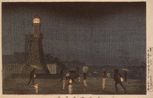 Mai-kveld på Kudanzaka av Kobayashi Kiyochika