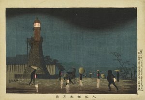 Natt ved Kudanzaka i den femte måneden av Kobayashi Kiyochika