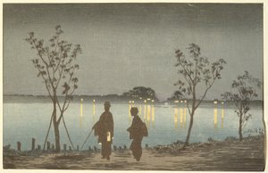 Natt på Sumida-elven av Kobayashi Kiyochika
