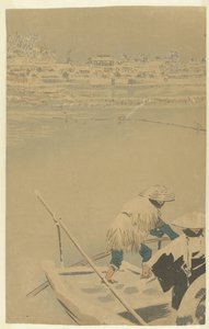 Skumringssnø ved Matsuchiyama Nye ansikter på kjente steder i Tokyo (serietittel) Tokyo meisho shinkei no uchi (serietittel) av Kobayashi Kiyochika