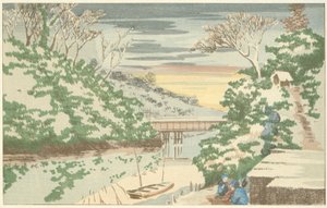 Snø i Ochanomizu av Kobayashi Kiyochika