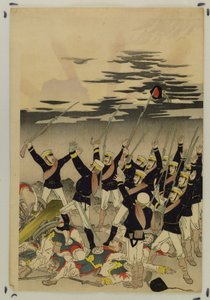 Solen står opp over en japansk seier (Pyongyangs fall) av Kobayashi Kiyochika