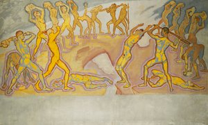 Clash of the Titans; Battle of the Titans, ca. 1913-1915 av Koloman Moser