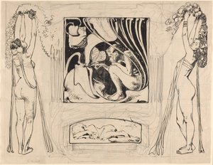 Sommerens allegori, i eller etter 1896 (penn- og blekktegning) av Koloman Moser