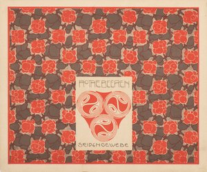 Røde bær silkestoff, 1901. av Koloman Moser