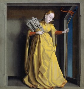 Synagoge fra Heilspiegel-altertavlen, ca. 1435 (blandet medium på eikepanel)