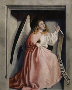 Bebudelsens engel fra Heilspiegel-altertavlen, ca. 1435 (blandet medium på eikepanel)