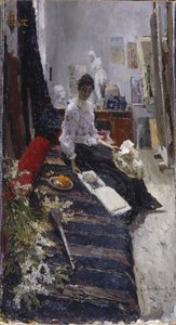 I Malerstudioet av Konstantin Alekseevich Korovin