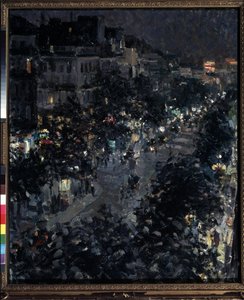 Paris At Night, Boulevard Des Italians av Konstantin Alekseevich Korovin