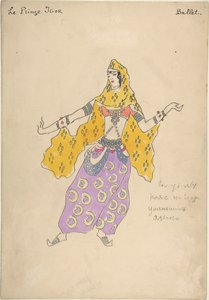 Polovtsisk jente. Kostymedesign for operaen Prince Igor av A. Borodin, 1909 av Konstantin Alekseevich Korovin