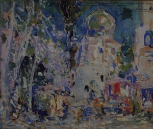 Scenografi for balletten The Scarlet Pimpernel av F. Hartman, 1911 av Konstantin Alekseevich Korovin