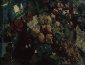 Stilleben. Vinstokk og frukt, 1917 av Konstantin Alekseevich Korovin