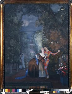 Harlequin and a Lady, 1912 (wc und gouache på papp)
