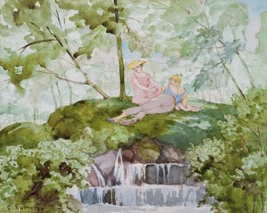 Elskere i et landskap av Konstantin Andreevic Somov