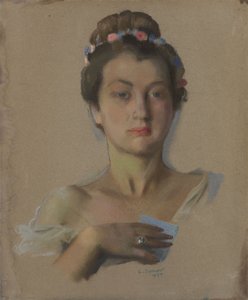 Portrett av Alexandra Levchenko, 1934 av Konstantin Andreevic Somov