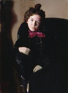 Portrett av Anna Petrovna Ostroumova-Lebedeva (1871-1955) 1901 (olje på lerret) av Konstantin Andreevic Somov