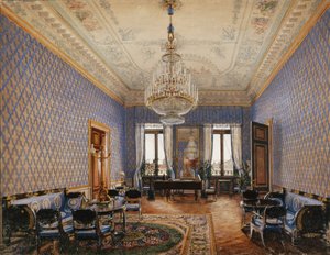 Interiør av Vinterpalasset. Salongen til storprinsesse Maria Nikolayevna, 1837