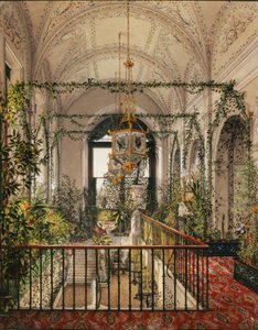 Interiør av Vinterpalasset. Den lille vinterhagen i leilighetene til Alexandra Fyodorovna, 1870-tallet
