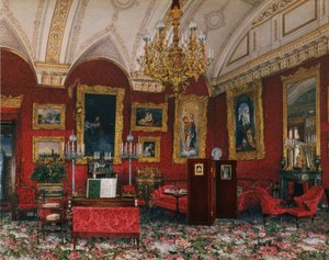 Interiør av Vinterpalasset. Studiet av storprinsesse Maria Nikolayevna, slutten av 1800-tallet.
