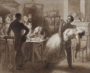 Illustrasjon til diktet Tambov-skattmesterens hustru av M. Lermontov, 1862 av Konstantin Dmitrievich Flavitski