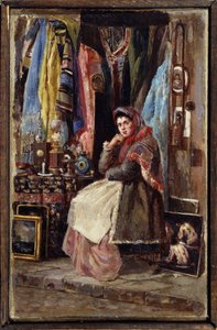 Boutique de curiosites (Curiosity Shop). Peinture de Konstantin Yegorovich Makovsky (Constantin Makovski) (1839-1915), huile sur toile. Art russe 19e siecle. M.Tuganov Art Museum of the North Ossetian, Vladikavkaz (Vladicaucaze) (russland). av Konstantin Egorovich Makovsky