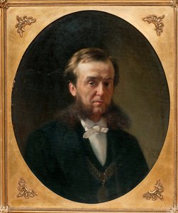 Portrait du Comte Piotr Aleksandrovitch Valouiev (Pyotr Aleksandrovich Valuev) (1815-1890) - Peinture de Konstantin Yegorovich Makovsky (Constantin Makovsky) (1839-1915), huile sur kartong av Konstantin Egorovich Makovsky