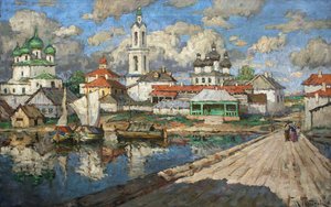 Utsikt over en gammel by, 1919.