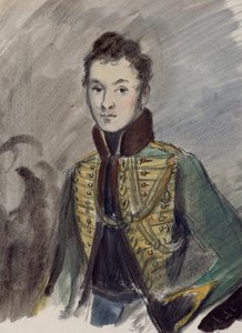 Nikolai Rostov. Illustrasjon til romanen Krig og fred av Leo Tolstoj, 1944-1947. av Konstantin Ivanovich Rudakov