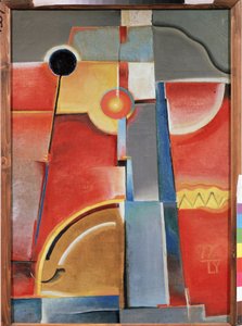 Byggefarger. (Fargekonstruksjon). Maleri av Konstantin Konstantinovich Medunetsky Medunetsky (Medunetsky, Medunetsky) (1899-1935), olje på lerret av Konstantin Medunetsky