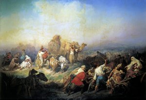 Militærveien mellom Sevastopol og Simferopol i Krim-krigens tid, 1858. av Konstantin Nikolayevich Filippov