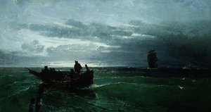 Figurer i en robåt offshore av Konstantinos Bolanchi