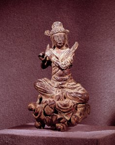 Art Coreen: representasjon av en Apsara i gylden bronse, som Celeste. Periode Silla (7.-10. århundre). Nasjonalmuseet i Korea av Korean School