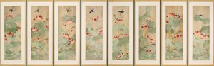 Lotusblomster og fugler av Korean School