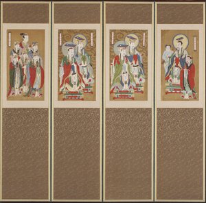 Prosessscene, Choson-dynastiet (farge på papir og silke)