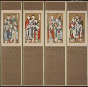 Prosessscene, Choson-dynastiet (farge på papir og silke)