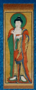 Tathagata Buddha, sent på 1800-tallet (hengende rulle; blekk og farger på papir) av Korean School