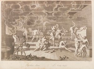Et russisk badehus. Folkene i Russland eller beskrivelse av oppførsel av Charles de..., 1811-1812.