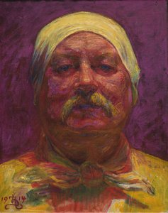 Selvportrett av Lamplight av Kristian Zahrtmann