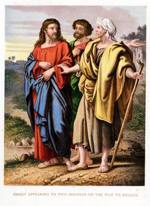 Kristus viser seg for de to disiplene på veien til Emmaus, ca 1860