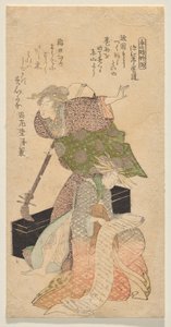 En dame som holder en shamisen mens en annen synger fra aj?ruri libretto av Kubo Shunman