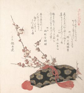 Brevkasse og plommeblomster, 1800-tallet. av Kubo Shunman