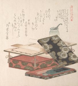 Bord og skrivesett, 1800-tallet. av Kubo Shunman